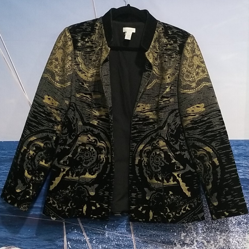 Chico's Gold & Gray w/ Black Embellishments